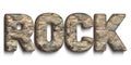 3D Word Rock Isolated on a White Background