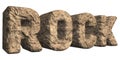 3D Word Rock Isolated on a White Background