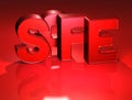 3D Word Safe on red background Royalty Free Stock Photo