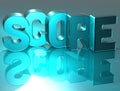 3D Word Score on blue background