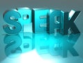 3D Word Speak on blue background