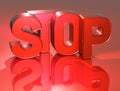 3D Word Stop on red background Royalty Free Stock Photo