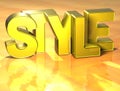 3D Word Style on yellow background