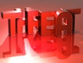 3D Word Threat on red background Royalty Free Stock Photo