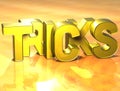 3D Word Tricks on yellow background Royalty Free Stock Photo