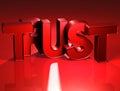 3D Word Trust on red background Royalty Free Stock Photo