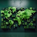 3D world map background, thoughtfully designed to provide ample space for text.