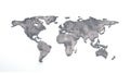 3d world map metal on white background Royalty Free Stock Photo