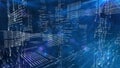3d world of programming inside computer, machine symbols code background Royalty Free Stock Photo