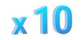 3D X10 Multiplier Text Icon Royalty Free Stock Photo