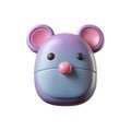 Cute 3D Cartoon Mouse Face with Glossy Pastel Colors Royalty Free Stock Photo
