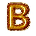 yellow balloon foil honey honeycomb letter b Royalty Free Stock Photo