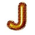 yellow balloon foil honey honeycomb letter j Royalty Free Stock Photo