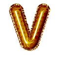 yellow balloon foil honey honeycomb letter v Royalty Free Stock Photo