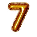 yellow balloon foil honey honeycomb number seven