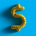 3d yellow bubble plastic dollar sign. Volumetric shiny dollar icon. Royalty Free Stock Photo