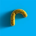 3d yellow bubble plastic letter R . Glossy yellow alphabet letter R lowercase.
