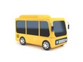 3d yellow bus cartoon style white background 3d rendering Royalty Free Stock Photo
