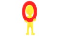 3d yellow character holding a zero number