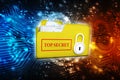 Security Concept, Folder with Lock. 3d render Royalty Free Stock Photo