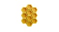 3D Yellow Honeycomb Structure on Green Background Royalty Free Stock Photo