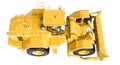 3d Yellow landfill soil compactor isolated Royalty Free Stock Photo