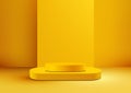 3D Yellow Podium Mockup on Yellow Background