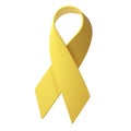 3d Yellow ribbon awareness Adenosarcoma, Bladder Bone Cancer, Endometriosis, Sarcoma, Spina Bifida illustration