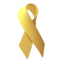 3d Yellow ribbon awareness Adenosarcoma, Bladder Bone Cancer, Endometriosis, Sarcoma, Spina Bifida illustration Royalty Free Stock Photo