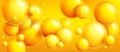 3d yellow sphere background, abstract ball bubble Royalty Free Stock Photo