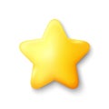 3d yellow star icon. Feedback review, customer rating star. Best 3d icon, website like service button. Vector Royalty Free Stock Photo