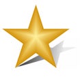 Nice illustration of a 3d look Gold star on white background. Royalty Free Stock Photo