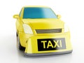 3d yellow taxi car. Royalty Free Stock Photo