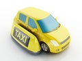 3d yellow taxi car. Royalty Free Stock Photo