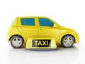3d yellow taxi car. Royalty Free Stock Photo