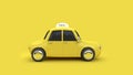 3d yellow taxi transportation travel city communication concept yellow background 3d render