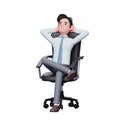 3d Young businessman sitting on a chair and thinking Royalty Free Stock Photo