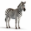 3d Zebra Render On White Background - Creative Commons Attribution