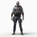 3d Zombie Outbreak: Law Enforcement Zombie With Weapons And Uniform