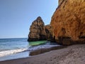 Da Barranco do Martinho beach, Lagos, Portugal. Hidden and lonely beach in, Portugal. Royalty Free Stock Photo