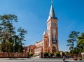 Da Lat Cathedral Motorcycle running pass in front street