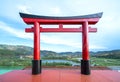 Colorful abstract temple gate symbol in the park