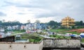 Da Lat, Vietnam - May 1, 2018: View of many Houses, Building and Moutain in Da Lat City, Vietnam