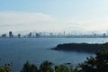 Da Nang city from high viewpoint, Vietnamese beach destination.