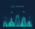 Da Nang skyline Vietnam trendy vector linear style