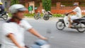 DA NANG, VIETNAM, 31 JULY 2012. Sleeping cyclo driver in it's ow