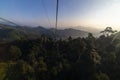 Da Nang, Vietnam - 16January 2020: Cable car to Ba Na Hills Mountain Resort SunWorld, touristic complex with amusements, rides,