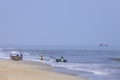 Da Nang, Vietnam - 16 January 2020: The traditional basket fishing boat