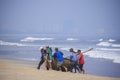 Da Nang, Vietnam - 16 January 2020: The traditional basket fishing boat