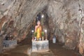 DA NANG, VIETNAM - NOVEMBER 22, 2019: Buddha Statue in cave at Marble mountains, Da Nang, Vietnam